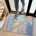 thumbnail image 2 of Botanical Floral Patchwork Non-Slip Entryway Door Mat,Boho Indoor Decor Durable Low Plush Door Mat,Washable Welcome Rug for Patio Hallway Home Decor 20x32 Inches, 2 of 7