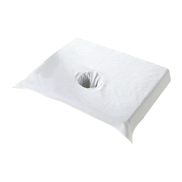 Dalazy Confortable Coton SPA Demi-Table Couverture Salon de Beauté Lit Trou Serviette Blanc 50x70cm 1Set