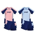 thumbnail image 7 of GYRATEDREAM Girls Swimsuits Two Piece Rash Guard Set Short Sleeve Bathing Suit Liner Swimwear with UPF 50+ Sun Protection for 8-14Y Pink, 7 of 7