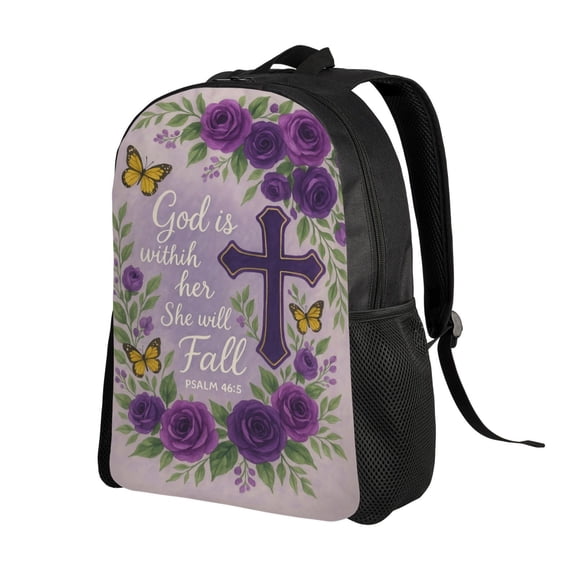 Beautiful And Elegant Cross Print Backpack Double Shoulder Backpack Durable, Spacious, Ergonomic Design for Travel, Work & Outdoor Use