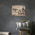 thumbnail image 2 of Christian Coffee Wall Art Jesus Coffee Cross Wall Decor Rustic Kitchen Brown Picture Canvas Prints Motivational Framed Modern Artwork for Home Living Room Restaurant Kitchen Cafe16 x12, 2 of 6