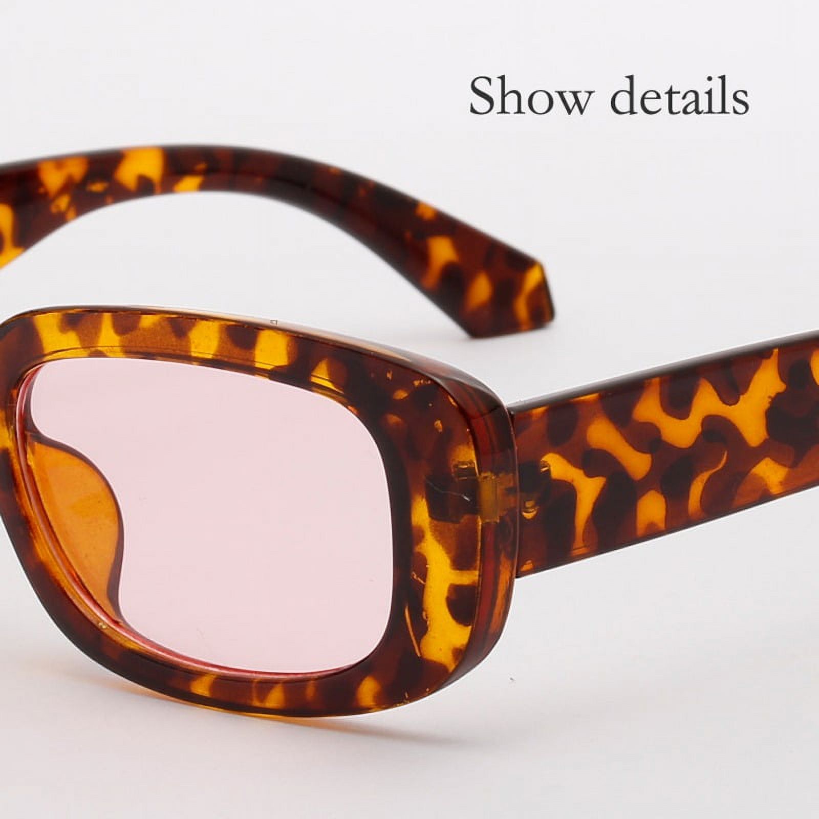 Retro Oval-shaped Hip Hop Clear Casual Colored Lens Festival Fashion Sunglasses for Women Men - image 5 of 6
