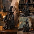 thumbnail image 4 of Halloween Witch and Raven Statue, Dark Academia Tabletop Decor,Weatherproof Gothic Halloween Table Mantel Garden Decor Mystical Holiday Gift, 4 of 7