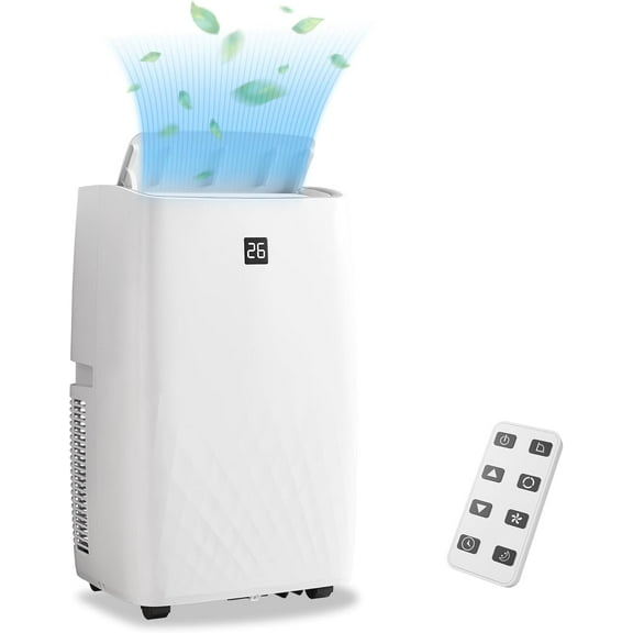 Portable 12,000 BTU Air Conditioner, Cools 700 Sq. Ft., Remote Control, Sleep Mode, 24H Timer, Easy Window Installation