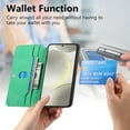 thumbnail image 5 of For Samsung Galaxy A54 5G Case with RFID Blocking Card Holder for Women Men,Compatible with MagSafe,Detachable Wallet 2 in 1 PU Leather Magnetic Snap Flip Kickstand Zipper Pouch Phone Case,Green, 5 of 11