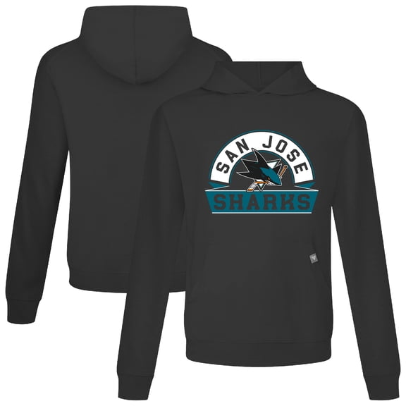 Men's Levelwear Black San Jose Sharks Relay Banner Arch Pullover Hoodie