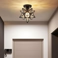 thumbnail image 4 of Clearance! Brass Moravian Star Light Flush Mount Ceiling Light with Clear Glass on Clearance Black, 4 of 7