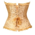 thumbnail image 5 of ZACPNCV Women's Lace Up Corset Boned Floral Overbust Lingerie Bustier Bodyshaper Top, 5 of 7