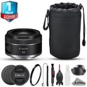 Canon RF 50mm f/1.8 STM Lens - 8pc Starter Kit + 1 Yr Warranty (International Version)