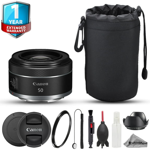 Canon RF 50mm f/1.8 STM Lens - 8pc Starter Kit 1 Yr Warranty (International Version)