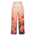 thumbnail image 4 of TaTaai Womens Printed Long Pants Elastic Waist Straight Leg Solid Loose Fit Casual Trousers Bottoms for Daily, 4 of 5
