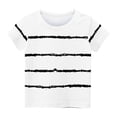 thumbnail image 2 of LNWUY Kids Boys Girls Casual Striped T-Shirts Loose Fit Cute Summer Short Sleeve Crewneck Basic Tees Tops Trendy Holiday Vacation Beach Shirts White 13-14 Years, 2 of 6