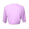 thumbnail image 2 of Womens Cropped Shrug Cardigan 3/4 Sleeve Open Front Tie Knot Chiffon Lightweight Summer Sheer Shawl Purple 2XL, 2 of 3