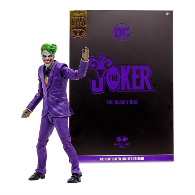 Figura McFarlane Spin Master The Joker The Deadly Dúo Collector Edition Gold Label 7 pulgadas