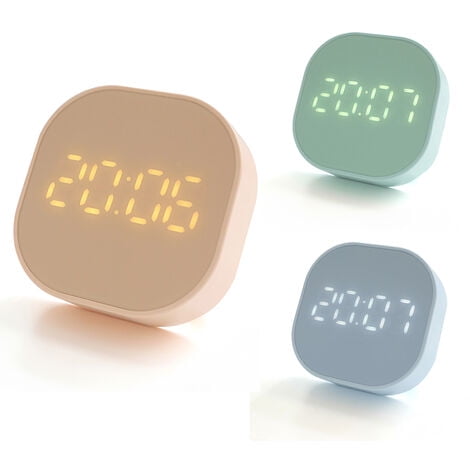 Reloj despertador cronógrafo, pantalla de temperatura dual, temporizador de cocina, reloj magnético de 1 W, rosa rosa