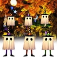 thumbnail image 1 of Hilo de Luz Fantasma del Sombrero de Mago de Halloween | Decoración colgante para interiores | Modos de parpadeo LED | Poliéster | Naranja Púrpura Verde | 20x20x60cm | Ambiente de fiesta espantoso, 1 of 6