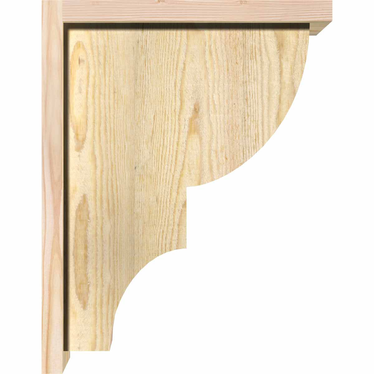 8"W x 14"D x 18"H Ridgewood Rough Sawn Corbel w/Backplate, Douglas Fir
