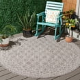 thumbnail image 2 of SAFAVIEH Courtyard Kenesa Geometric Indoor/Outdoor Area Rug, Ivory/Beige Grey, 6'7" x 6'7" Round, 2 of 11