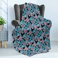 thumbnail image 4 of Floral Soft Flannel Fleece Throw Blanket, Tropical Pattern with Spring Petals and Leaves on Dark Background, Cozy Plush for Indoor and Outdoor Use, 60" x 80", Pale Muave Black, by Ambesonne, 4 of 5