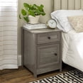 thumbnail image 2 of Pemberly Row Classic Groove Detailing Bedroom Nightstand in Slate Gray, 2 of 6