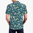 thumbnail image 5 of Vsdgher Floral Print Men's Short Sleeve Stretch Polo Shirt, Moisture-Wicking Performance Polo Shirt, 5 of 8