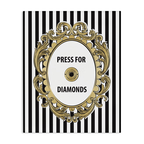 Stupell Industries Art Deco Press For Diamonds Phrase Canvas Art, 30 x 40, by Martina Pavlova