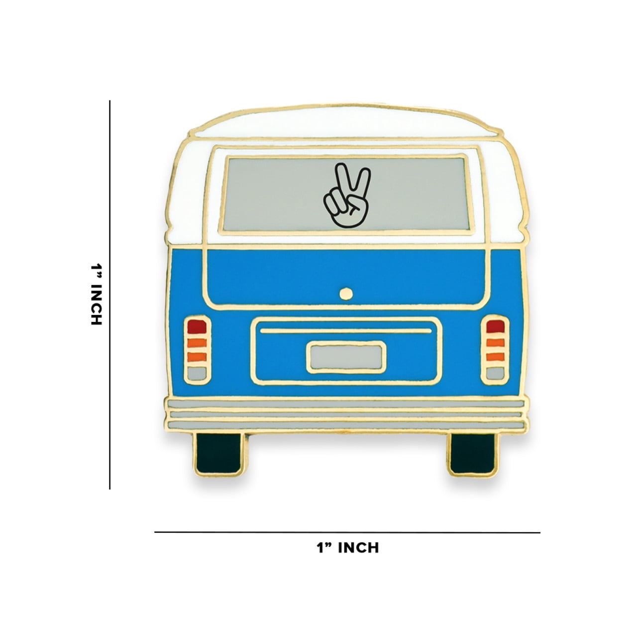 PinMart Peace Hippie Bus Enamel Lapel Pin - Outdoor Nature Lover Pin, 1 Inch Gold Plated