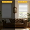 thumbnail image 3 of Cordless Zebra Blinds Dual Layer Roller Blinds (W x H ) -Stop Roller Blinds for Doors Light Filtering Sheer Shades for Home Light Control for Day and Night, 3 of 7