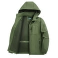 thumbnail image 2 of PiGOGI Men's Outdoor Running Hooded Jacket Solid Color Fitness Long Sleeve Zipper Pocket Windbreaker for Summer Army Green XXXL, 2 of 6