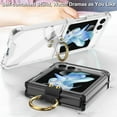 thumbnail image 4 of for Samsung Galaxy Z Flip 5 Case with Ring Stand, 1 Front Screen Protector, Crystal Clear Slim Fit, Soft TPU Bumper Shockproof Protective Phone Case for Women Girls Boys(Clear), 4 of 12