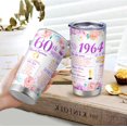 thumbnail image 4 of 60th Birthday Gifts for Women 60th Birthday Tumbler Gift Ideas Happy 60 Year Old Birthday Gift for Mom Grandma 60th Birthday Decorations Back in 1964 Travel Tumbler 20OZ, 4 of 6