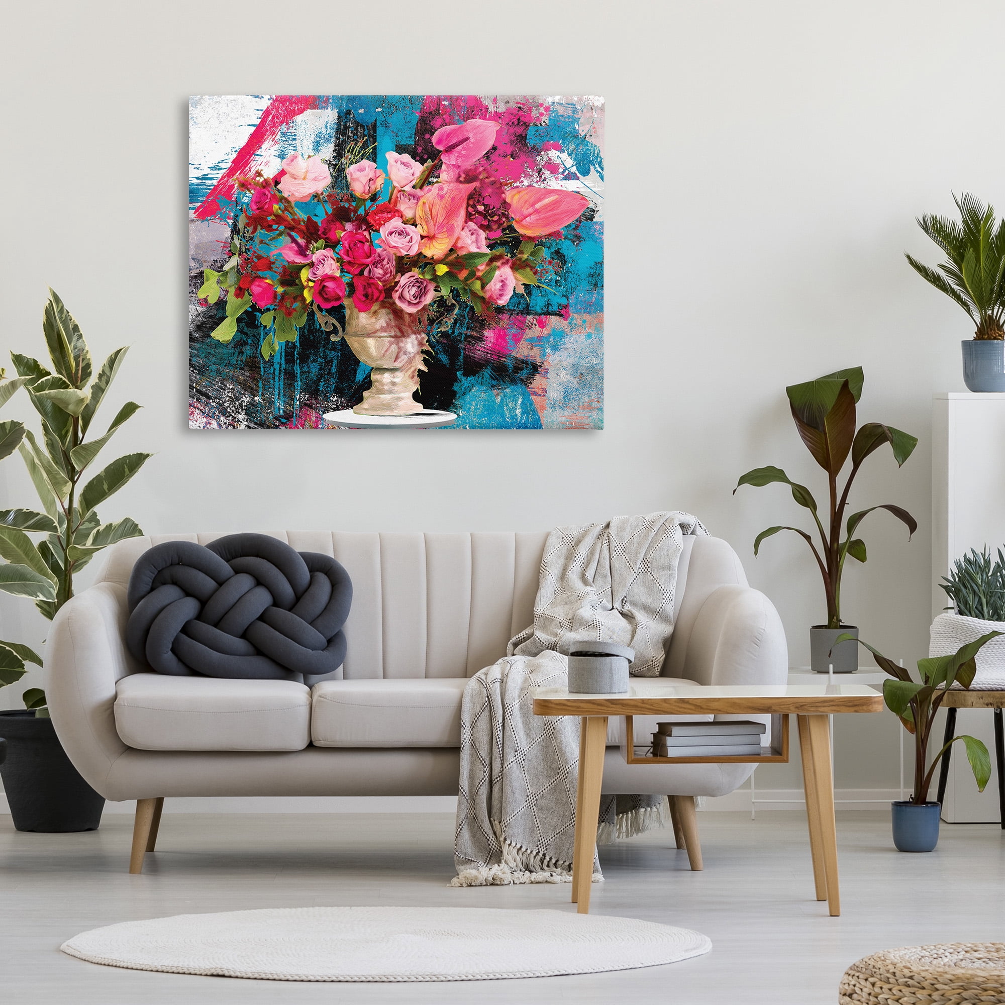 Stupell Industries Urban Rose Bouquet Botanical & Floral Painting Gallery Wrapped Canvas Art Print Wall Art, 48 x 36