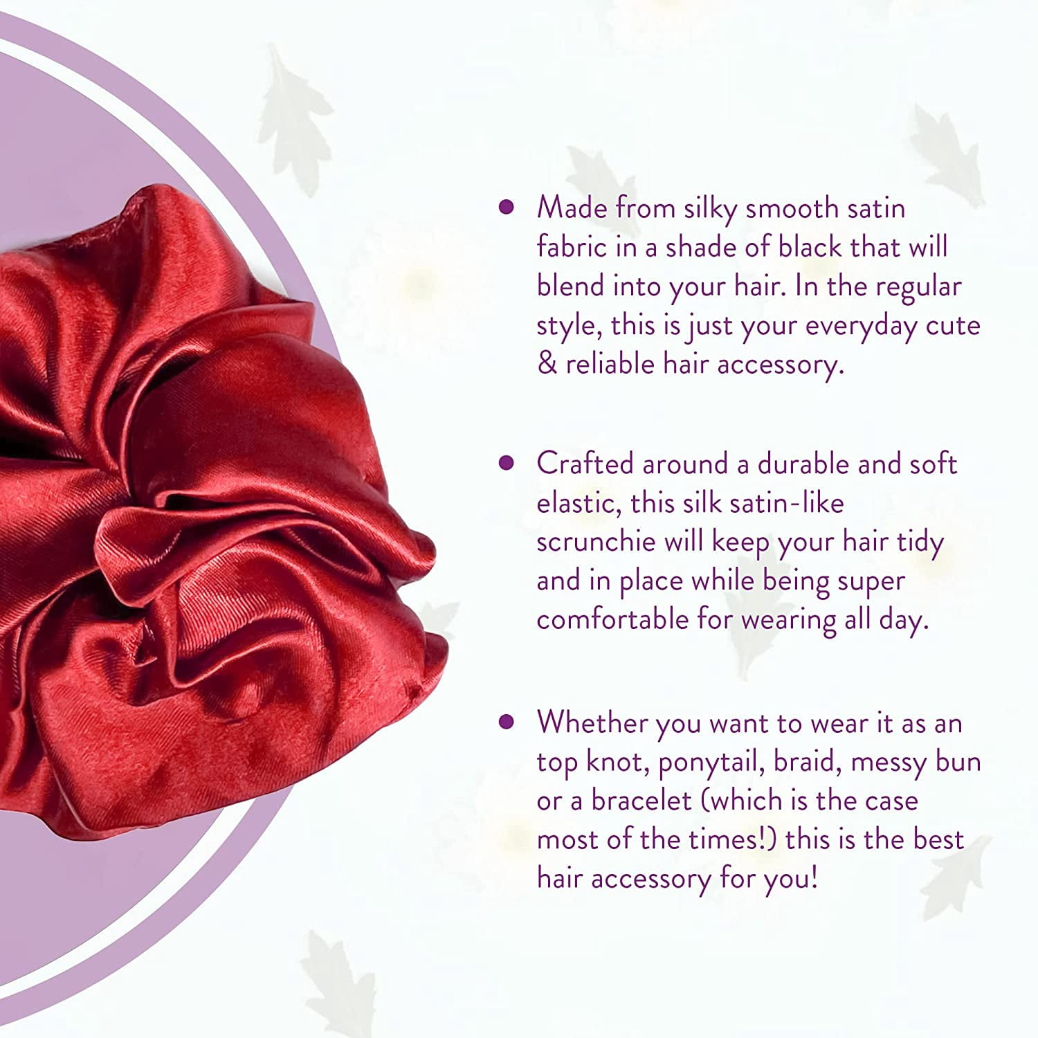 Merise Silk Satin Scrunchies Ponytail Holders For Women/Girls SAME 5 COLORS AS PIC, Anti-Hair-Breakage, Best gift for Friend( Classic-Shades )