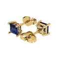 thumbnail image 2 of Clara Pucci 1.5Ct Blue Sapphire Princess Cut VVS1 Push Back Stud 18k Solid hypoallergenic Gold Designer Earrings For September, 2 of 7