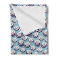 thumbnail image 2 of Food Soft Flannel Fleece Throw Blanket, Eggplant Slices Delicious Cooking Farming Fresh Aubergine Plants Eating, Cozy Plush for Indoor and Outdoor Use, 70" x 90", Purple Sky Blue, by Ambesonne, 2 of 5