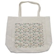thumbnail image 1 of Japanese Cat Shopping Bag, Sushi Love Typography with Doodle Panda, Eco-Friendly Reusable Bag for Groceries Beach and More, 15.5" X 14.5", Cream, by Ambesonne, 1 of 2