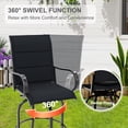 thumbnail image 3 of 2 PCS Outdoor Swivel Bar Stools, Patio Bar Height Stools Set of 2, All Weather Textilene Fabric Outdoor High Bistro Stools with High Back and Armrests for Backyard Deck Lawn Garden, 3 of 7