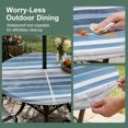 thumbnail image 3 of Round Outdoor Tablecloth with Umbrella Hole and Zipper, Blue Nordic Style Stripes Fitted Table Cover with Elastic Edge for 31-35 Inch, Blue Gray Texture Waterproof Patio Tablecoths for Picnic, 3 of 9