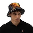 thumbnail image 4 of Fotbe Golden Koi And Treasure Sombrero Tipo Pescador con Estampado – Sombrero de Sol de Algodón de Moda para Playa, Golf, Pesca, 4 of 6