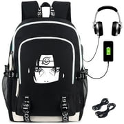 Roffatide Anime Uchiha Itachi Luminous Laptop Backpack with USB Charging Port & Headphone Port