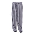 thumbnail image 3 of Xcmzpl Men's Solid Knit Sleep Pant with Pockets and Drawstring Elastic Waist Cinch Bototm Lounge Pants Solid Baggy Loungewear, 3 of 4