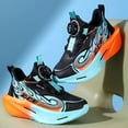 thumbnail image 3 of Kids Platform Sneakers Boys Fashion Color Block Cushioning Thick Sole Running Shoes Comfy Arch Support Lightweight Trainers Basketball Shoes Orange 4.5 Big Kid, 3 of 7