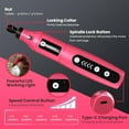 thumbnail image 6 of 5-Speed Pink Electric Grinder (plastic case) Professional Cordless Rotary Tool 3.7V Rechargeable with 61 Accessories, 6 of 7