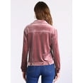 thumbnail image 3 of DARING DIVA Stylish Velvet Button-Up Long Sleeve Jacket XS Light Pink, 3 of 6