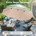 thumbnail image 5 of Alpha Joy 13x6.5ft Double-Sided Extra Large Outdoor Patio Market Rectangle Umbrella with Crank Handle, Beige, 5 of 8