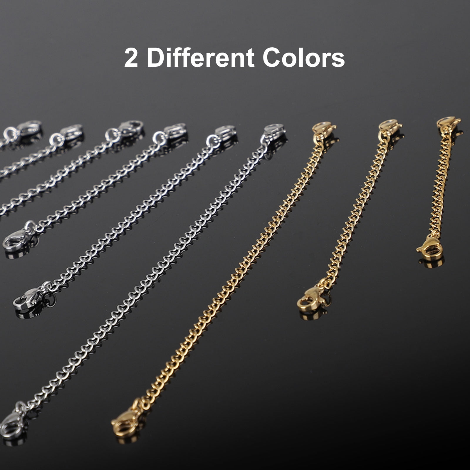 Stainless Steel Necklace Bracelet Extension Extender Curb Chain Lobster 2"-6" 