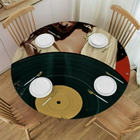 

ONETECH Water Splashes Round Tablecloth 100% Polyester Fiber Full Width Single-Sided Printing 38-42