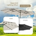 thumbnail image 3 of Outdoor 15FT Double-Sided Patio Umbrella w/LED Lights Beige, 3 of 8