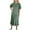 Army Green, variant on XUNKUSGA Maxi Dresses for Women Casual Round-Neck Short Puff Sleeve Womens Dresses Loose Soild Color Sundresses for Women Lightweight Breathable Long Dresses for Beach S-3XL Green