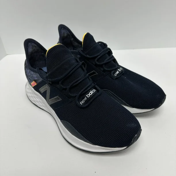 New Balance Shoes Mens 8.5 Fresh Foam Roav Running Black Yellow Comfort Sneaker